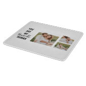 コラージュモダンカップル写真&ロマンチックな愛引用文 カッティングボード (角)