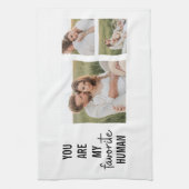 コラージュモダンカップル写真&ロマンチックな愛引用文 キッチンタオル (縦)