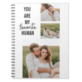 コラージュモダンカップル写真&ロマンチックな愛引用文 ノートブック (正面)