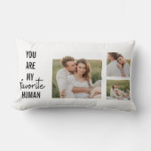 コラージュモダンカップル写真&ロマンチックな愛引用文 ランバークッション (正面)