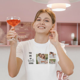 コラージュモダンカップル写真&ロマンチックな愛引用文 Tシャツ