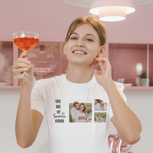 コラージュモダンカップル写真&ロマンチックな愛引用文 Tシャツ