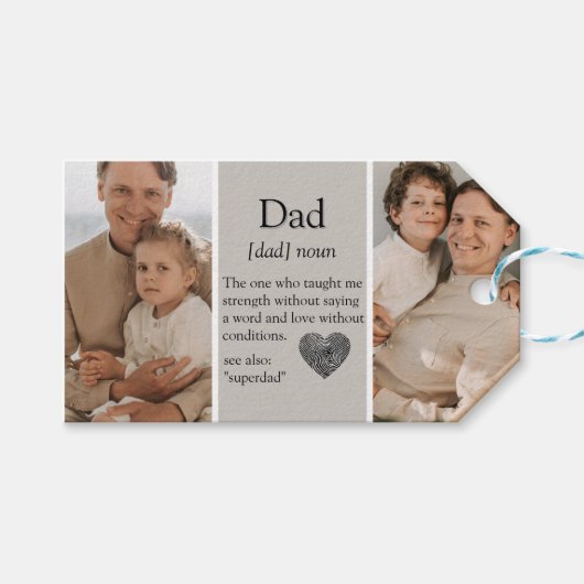 コラージュモダンギフト | パパパーソナライズされたギフトラベル ギフトタグ (正面(横))