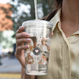 コラージュモダンファパーソナライズされたミリ写真ギフト アクリルタンブラー