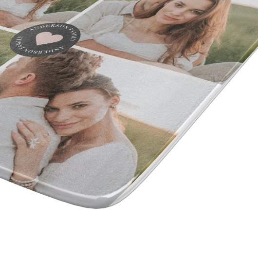 コラージュモダンファパーソナライズされたミリ写真ギフト カッティングボード (角)