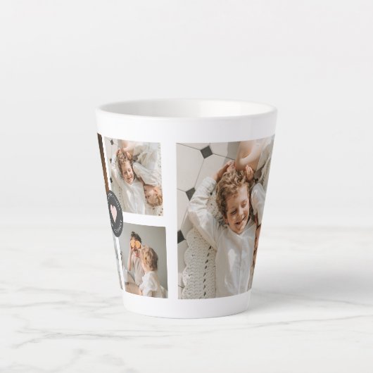 コラージュモダンファパーソナライズされたミリ写真ギフト カフェラテマグ (正面)