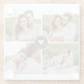 コラージュモダンファパーソナライズされたミリ写真ギフト ガラスコースター (裏面)