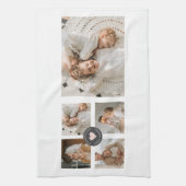 コラージュモダンファパーソナライズされたミリ写真ギフト キッチンタオル (縦)
