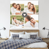 コラージュモダンファパーソナライズされたミリ写真ギフト キャンバスプリント (インサイチュ (寝室))