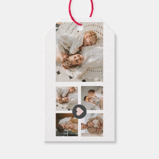 コラージュモダンファパーソナライズされたミリ写真ギフト ギフトタグ (正面)
