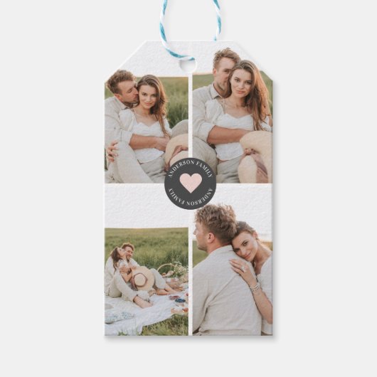 コラージュモダンファパーソナライズされたミリ写真ギフト ギフトタグ (正面)