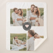 コラージュモダンファパーソナライズされたミリ写真ギフト シェルパブランケット (正面)