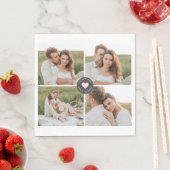 コラージュモダンファパーソナライズされたミリ写真ギフト スタンダードランチョンナプキン (インサイチュ)