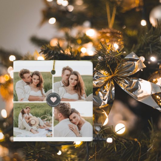 コラージュモダンファパーソナライズされたミリ写真ギフト セラミックオーナメント