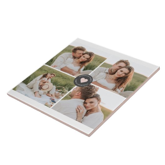 コラージュモダンファパーソナライズされたミリ写真ギフト タイル (側面)