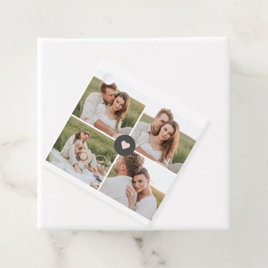 コラージュモダンファパーソナライズされたミリ写真ギフト フェイバータグ (インサイチュ)