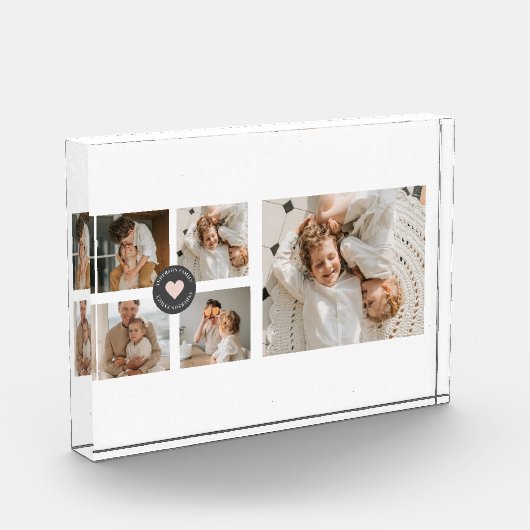コラージュモダンファパーソナライズされたミリ写真ギフト フォトブロック (左)