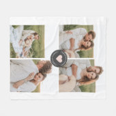 コラージュモダンファパーソナライズされたミリ写真ギフト フリースブランケット (正面(横))