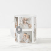 コラージュモダンファパーソナライズされたミリ写真ギフト フロストグラスマグカップ (正面左)