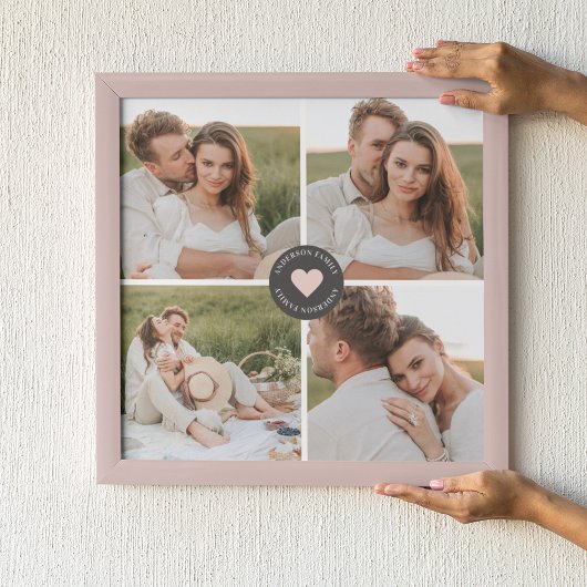 コラージュモダンファパーソナライズされたミリ写真ギフト ポスター