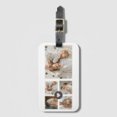 コラージュモダンファパーソナライズされたミリ写真ギフト ラゲッジタグ (正面縦)