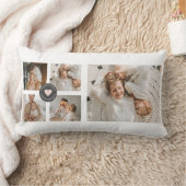コラージュモダンファパーソナライズされたミリ写真ギフト ランバークッション (ブランケット)