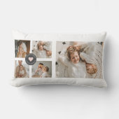 コラージュモダンファパーソナライズされたミリ写真ギフト ランバークッション (正面)