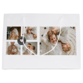 コラージュモダンファパーソナライズされたミリ写真ギフト ラージペーパーバッグ (正面)