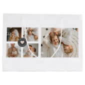 コラージュモダンファパーソナライズされたミリ写真ギフト ラージペーパーバッグ (裏面)