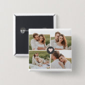 コラージュモダンファパーソナライズされたミリ写真ギフト 缶バッジ (正面&裏面)