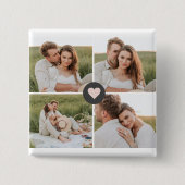 コラージュモダンファパーソナライズされたミリ写真ギフト 缶バッジ (正面)