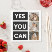 コラージュモダンファミリー写真とモチベーション引用文 スタンダードランチョンナプキン (インサイチュ)