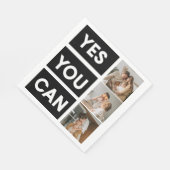 コラージュモダンファミリー写真とモチベーション引用文 スタンダードランチョンナプキン (角)