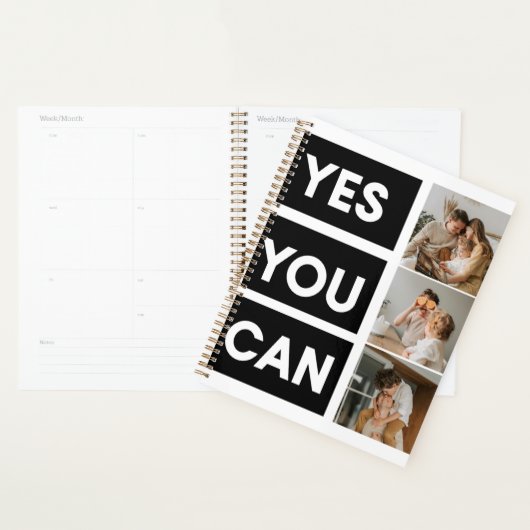 コラージュモダンファミリー写真とモチベーション引用文 プランナー手帳 (ディスプレー)