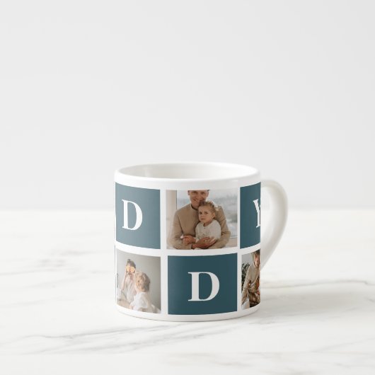 コラージュモダンファーザーズフォト&グリーンダディーギフト エスプレッソカップ (正面右)