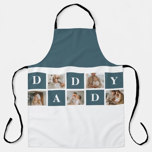 コラージュモダンファーザーズフォト&グリーンダディーギフト エプロン (正面)
