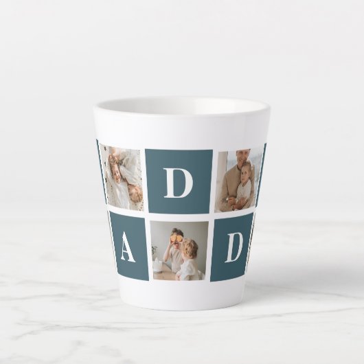 コラージュモダンファーザーズフォト&グリーンダディーギフト カフェラテマグ (正面)