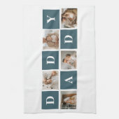 コラージュモダンファーザーズフォト&グリーンダディーギフト キッチンタオル (縦)