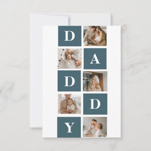 コラージュモダンファーザーズフォト&グリーンダディーギフト サンキューカード (正面)