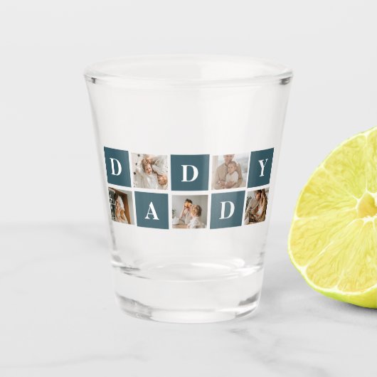 コラージュモダンファーザーズフォト&グリーンダディーギフト ショットグラス (正面)