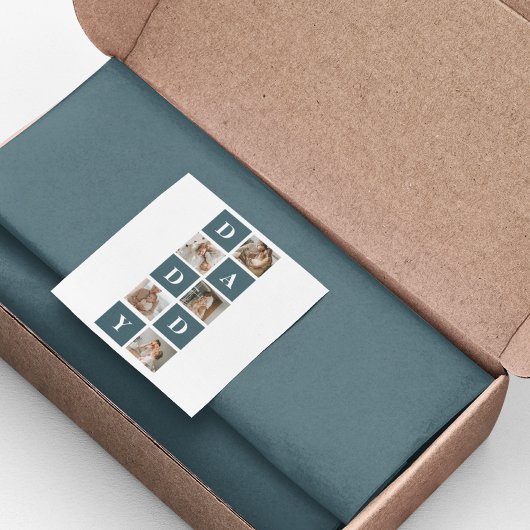 コラージュモダンファーザーズフォト&グリーンダディーギフト スクエアシール