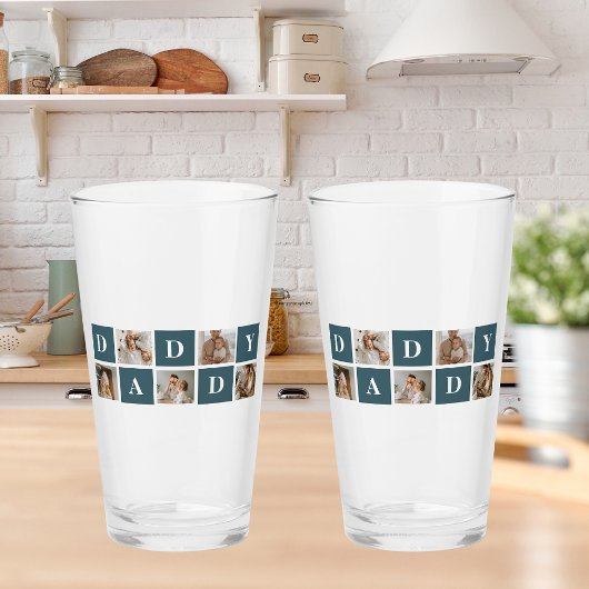 コラージュモダンファーザーズフォト&グリーンダディーギフト タンブラーグラス