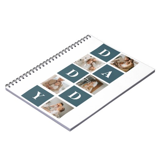 コラージュモダンファーザーズフォト&グリーンダディーギフト ノートブック (左側)