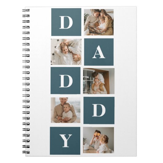コラージュモダンファーザーズフォト&グリーンダディーギフト ノートブック (正面)