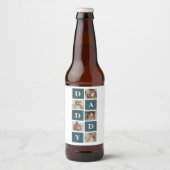 コラージュモダンファーザーズフォト&グリーンダディーギフト ビールラベル (正面)