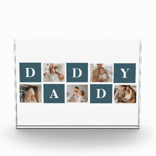 コラージュモダンファーザーズフォト&グリーンダディーギフト フォトブロック (正面)