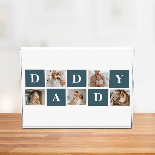 コラージュモダンファーザーズフォト&グリーンダディーギフト フォトブロック