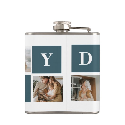 コラージュモダンファーザーズフォト&グリーンダディーギフト フラスク (裏面)