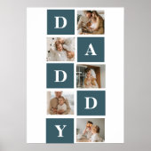 コラージュモダンファーザーズフォト&グリーンダディーギフト ポスター (正面)