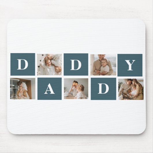 コラージュモダンファーザーズフォト&グリーンダディーギフト マウスパッド (正面)